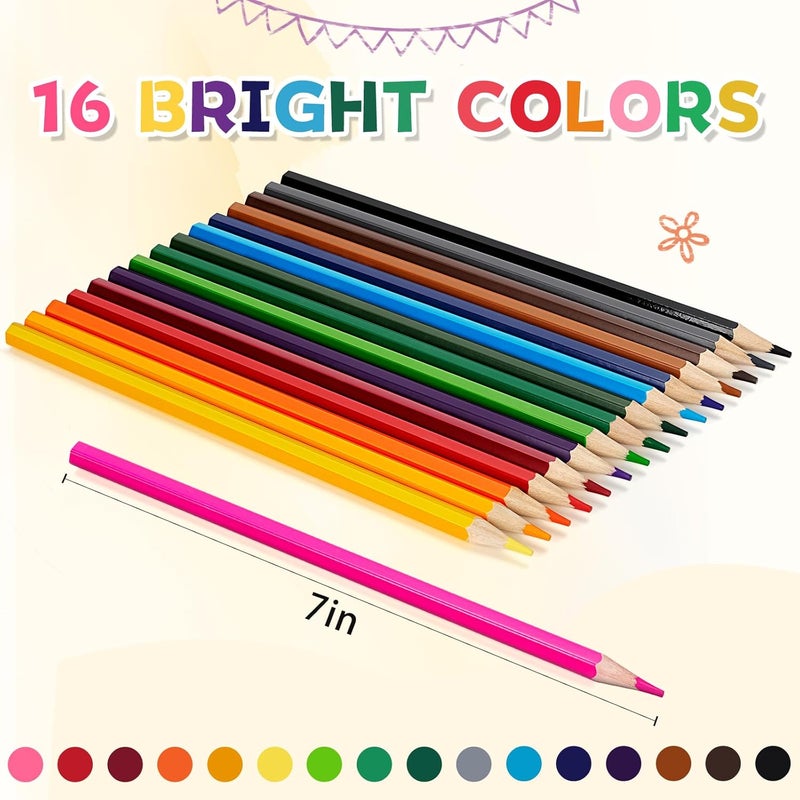 YEGEER 320 Count Colored Pencils Bulk, 16 Assorted Colors, Pre-sharpened Coloring Pencils Set for Kids and Adult, Teachers Essential Classroom Prizes, Back to School Supplies - Image 2